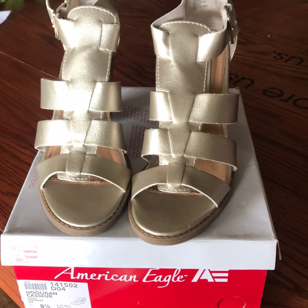 Gold Women’s high heeled sandals